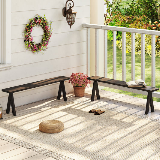Outdoor Bench Set of 2, 3-Person Seating, 800 LBS Capacity