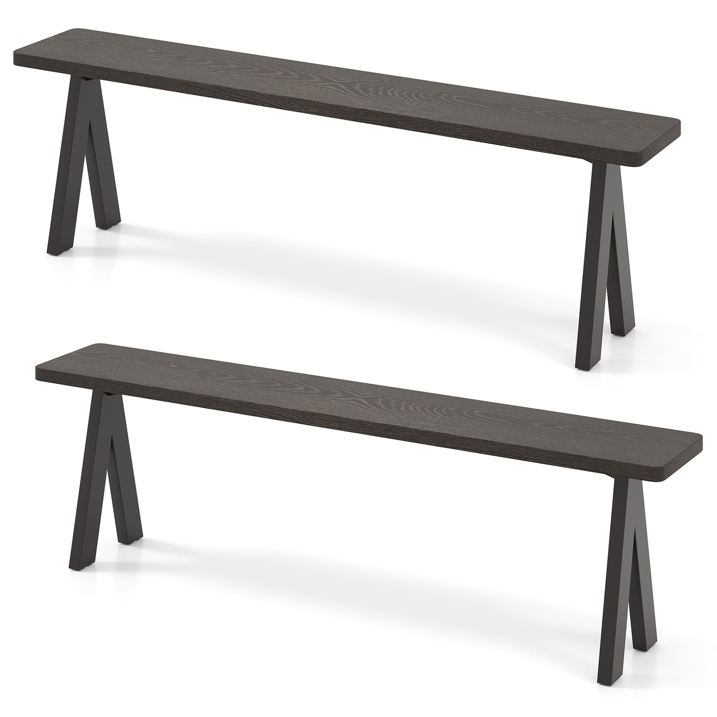Outdoor Bench Set of 2, 3-Person Seating, 800 LBS Capacity