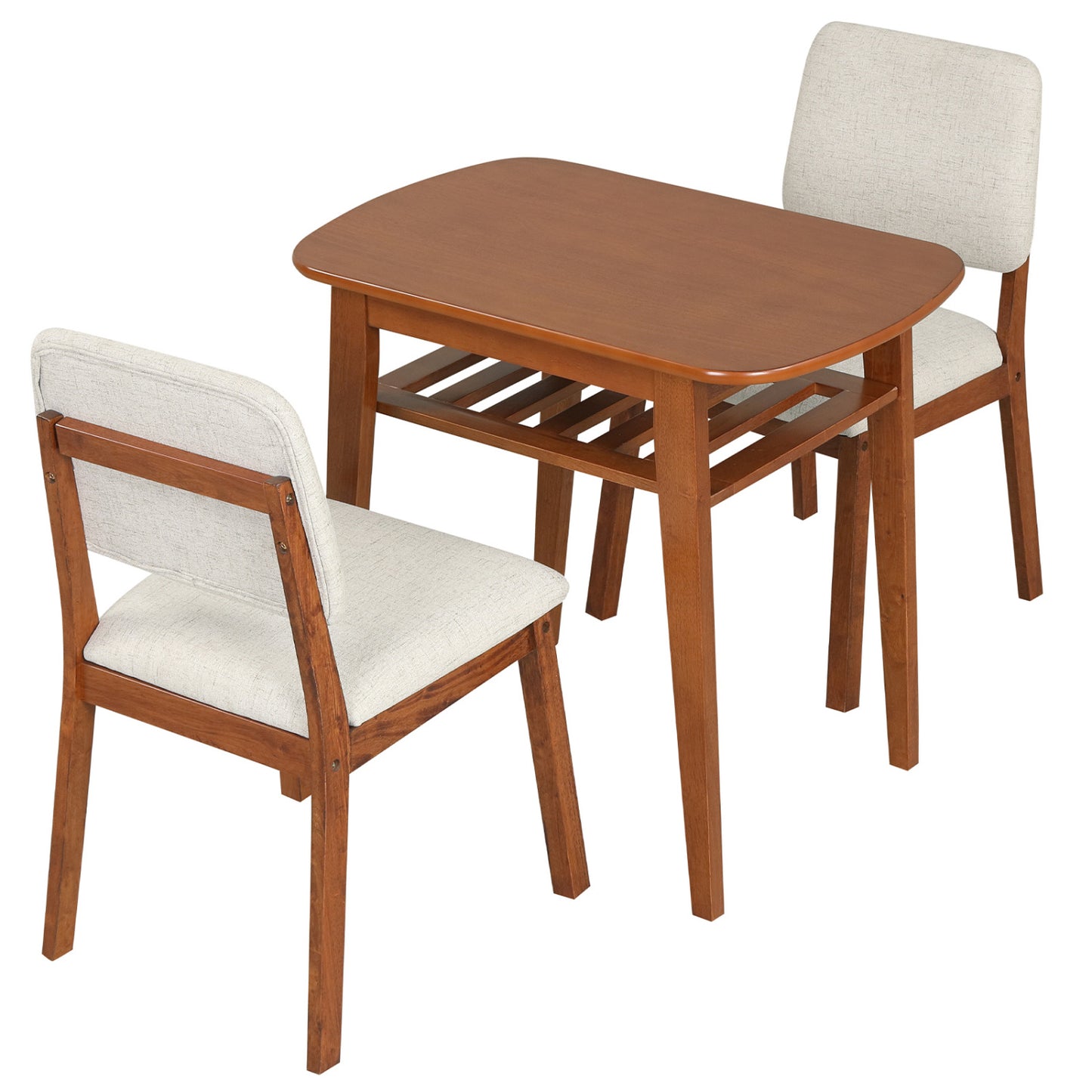 3-Piece Dining Table Set for 2 with Upholstered Chairs
