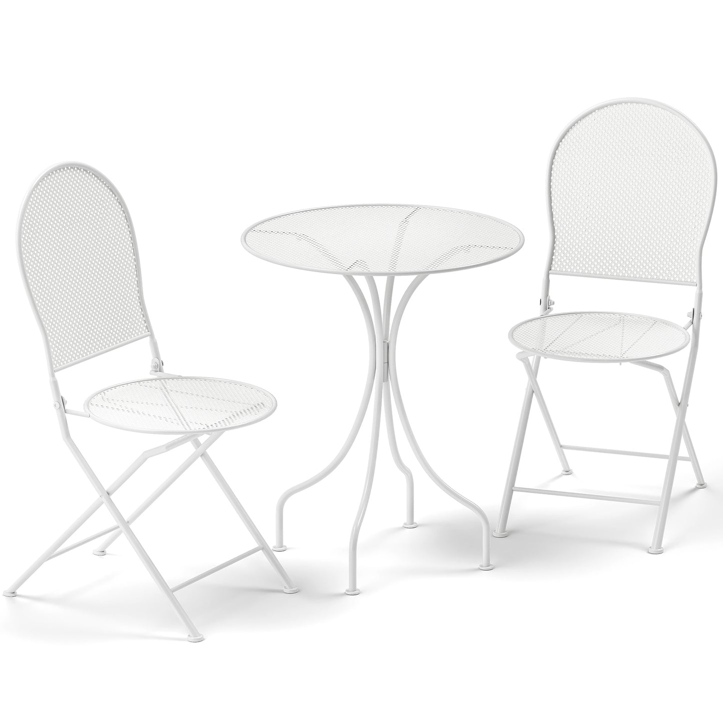 3-Piece Patio Bistro Set with Folding Chairs and Table