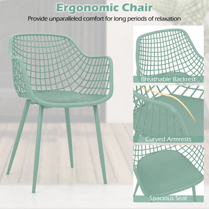 3-Piece Patio Conversation Set with Metal Frame and PP Seats