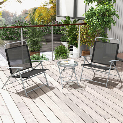 3-Piece Folding Patio Chair Set with Coffee Table