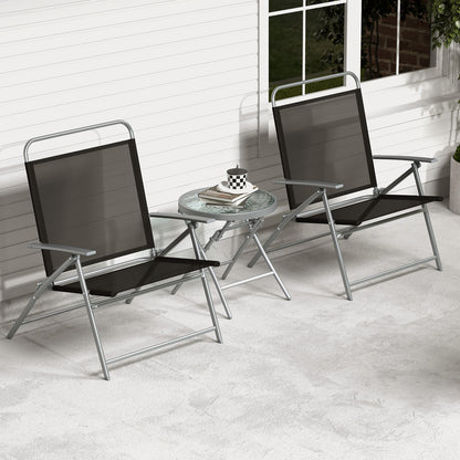 3-Piece Folding Patio Chair Set with Coffee Table