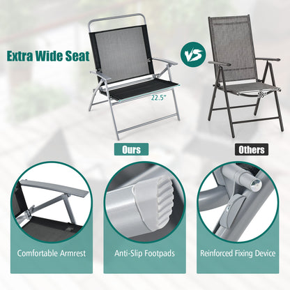 3-Piece Folding Patio Chair Set with Coffee Table