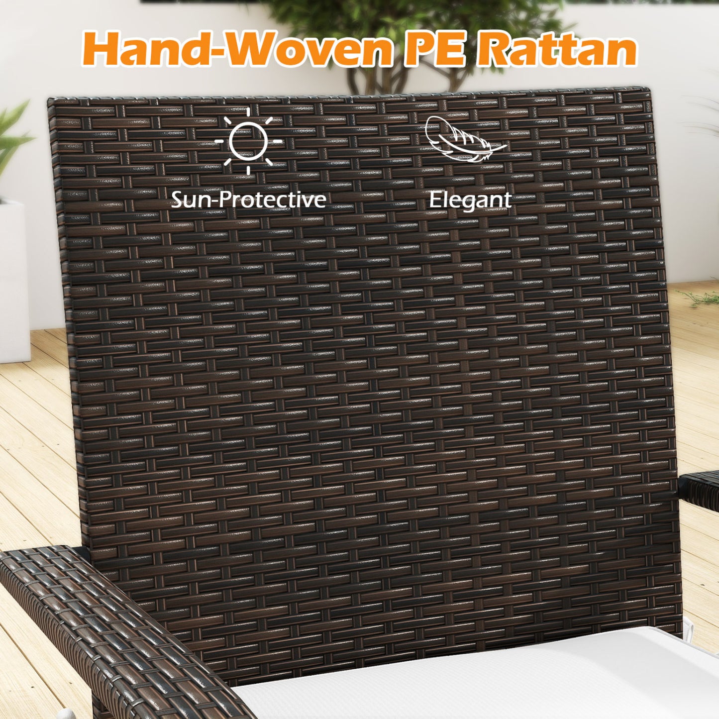 3-Piece Patio Conversation Set with Tempered Glass Table