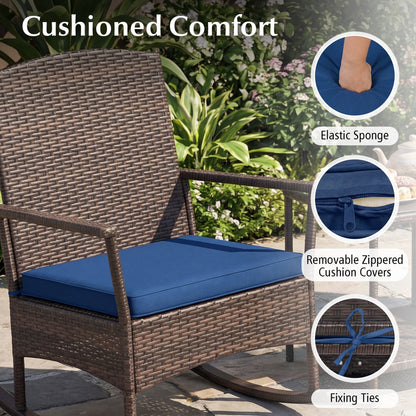 3-Piece Patio Rocking Chair Set with Coffee Table