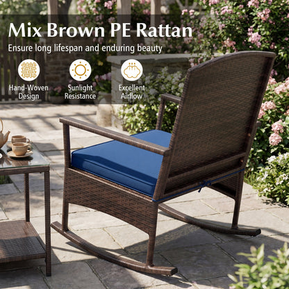 3-Piece Patio Rocking Chair Set with Coffee Table
