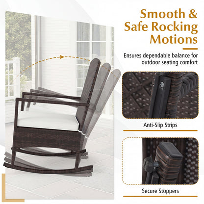 3-Piece Patio Rocking Chair Set with Coffee Table