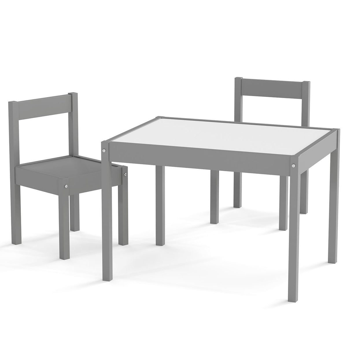 3-Piece Toddler Activity Table Set with Solid Rubber Wood Frame