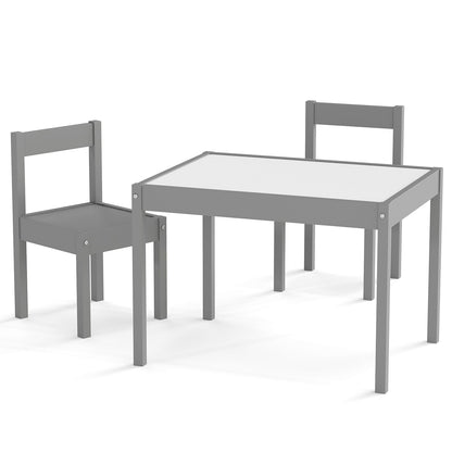 3-Piece Toddler Activity Table Set with Solid Rubber Wood Frame