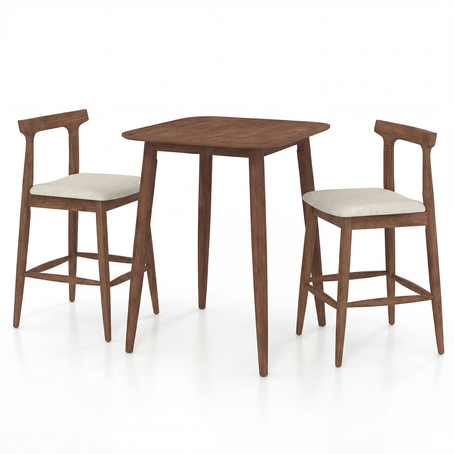 3-Piece Bar Table Set with 2 Counter Height Stools