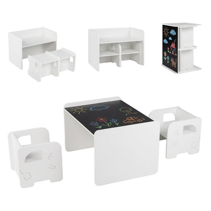 Kids Table and Chair Set with Chalkboard - 3 Piece