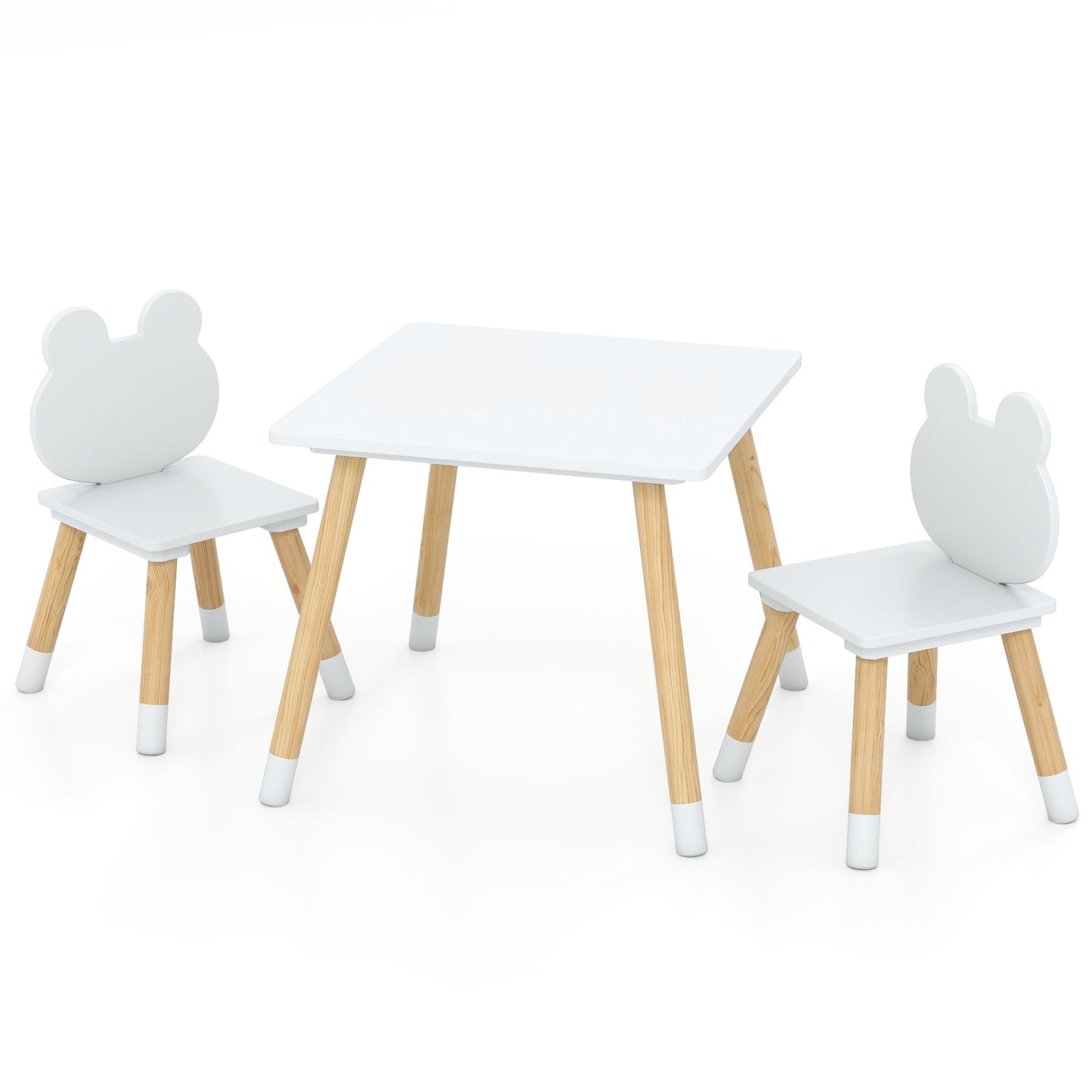 Kids Wooden Table and Chair Set with Froggy Design