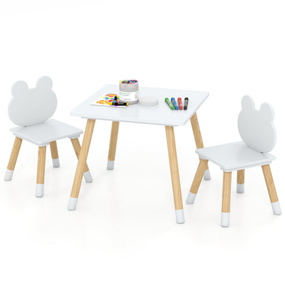 Kids Wooden Table and Chair Set with Froggy Design