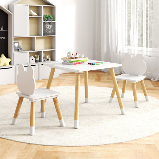 Kids Wooden Table and Chair Set with Froggy Design