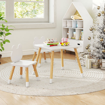 Kids Wooden Table and Chair Set with Froggy Design