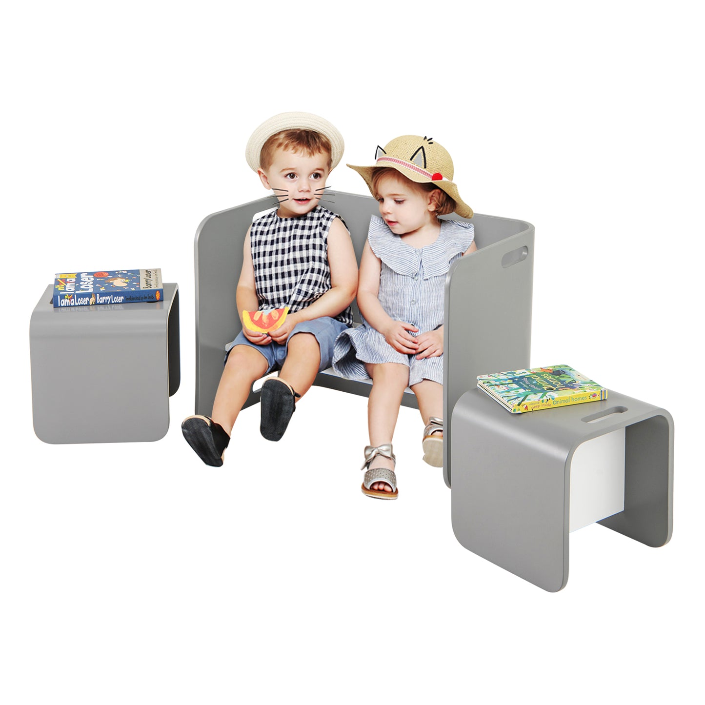 Kids Wooden Table and Chair Set - 3 Piece Birchwood