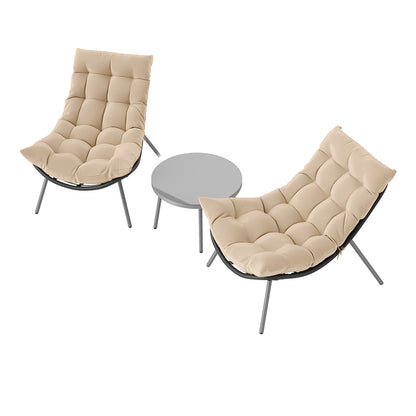 Papasan Patio Conversation Set 3-Piece with Cushions