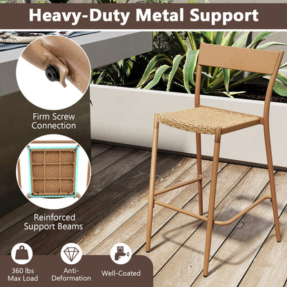 3-Piece Patio Bar Set with Table and 2 Armless Chairs