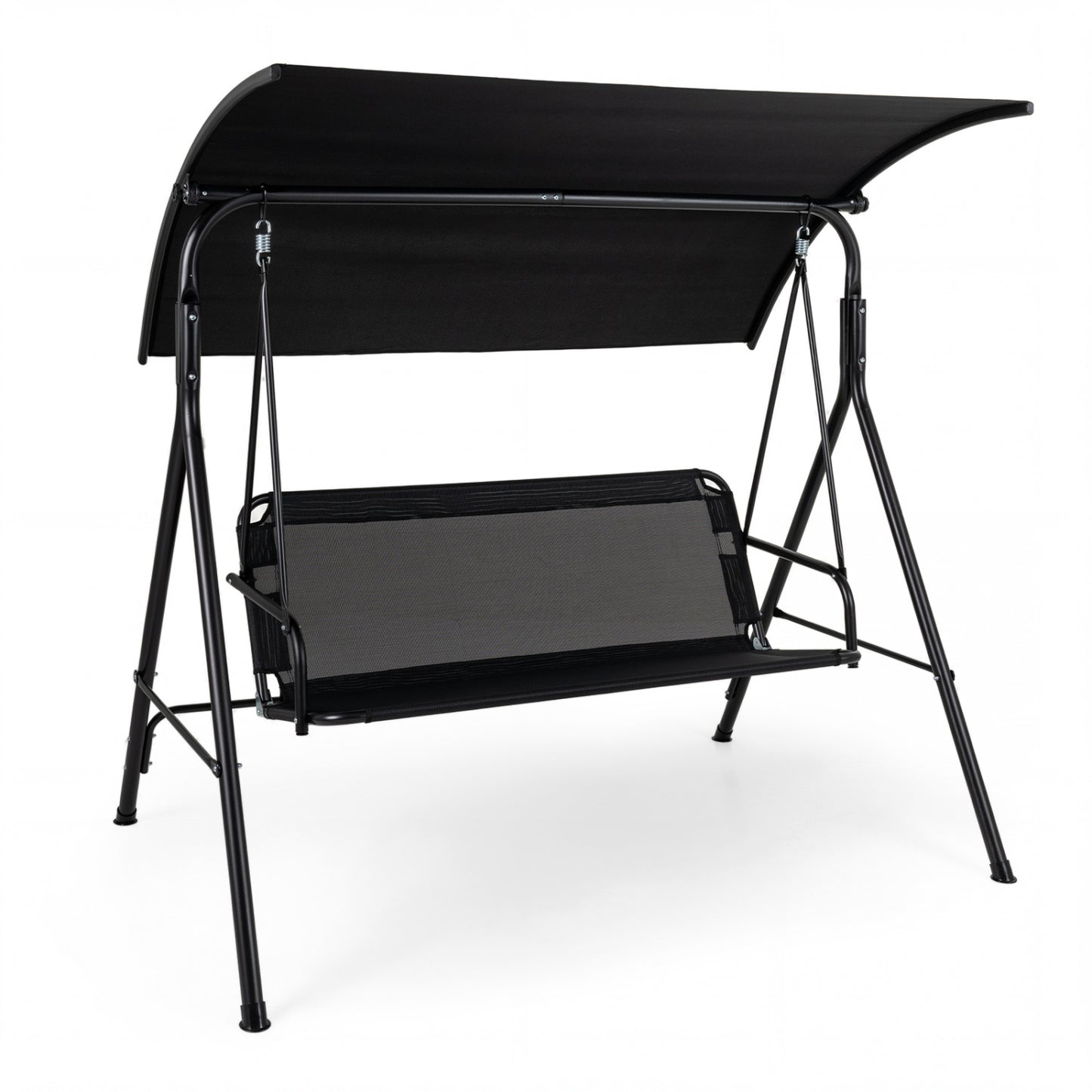3-Seat Patio Swing Chair with Adjustable Canopy