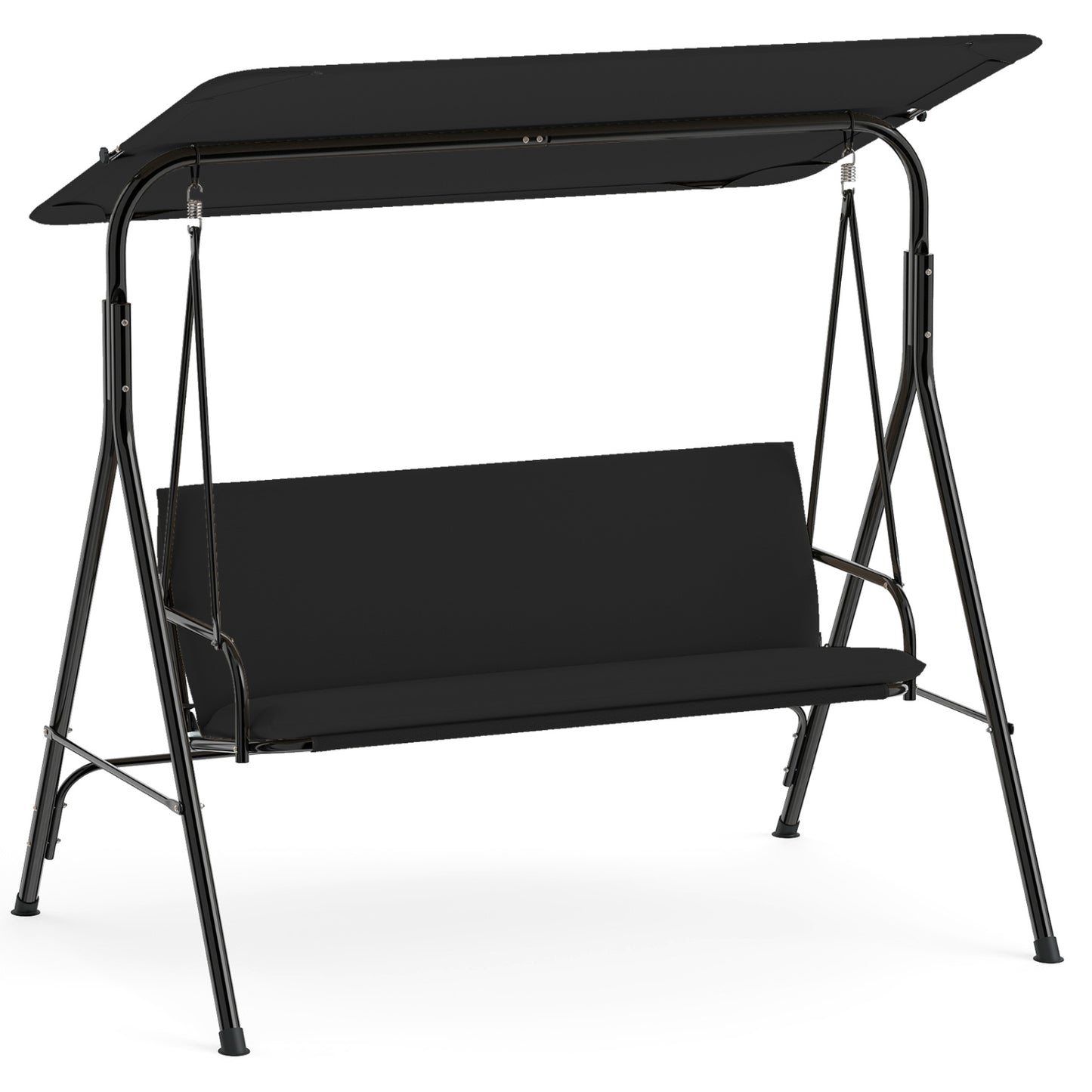 3-Seat Patio Swing Chair with Adjustable Canopy