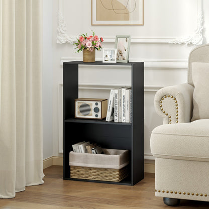 3-Tier Bookshelf with Open Storage Compartments