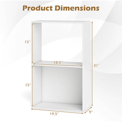 3-Tier Bookshelf with Open Storage Compartments