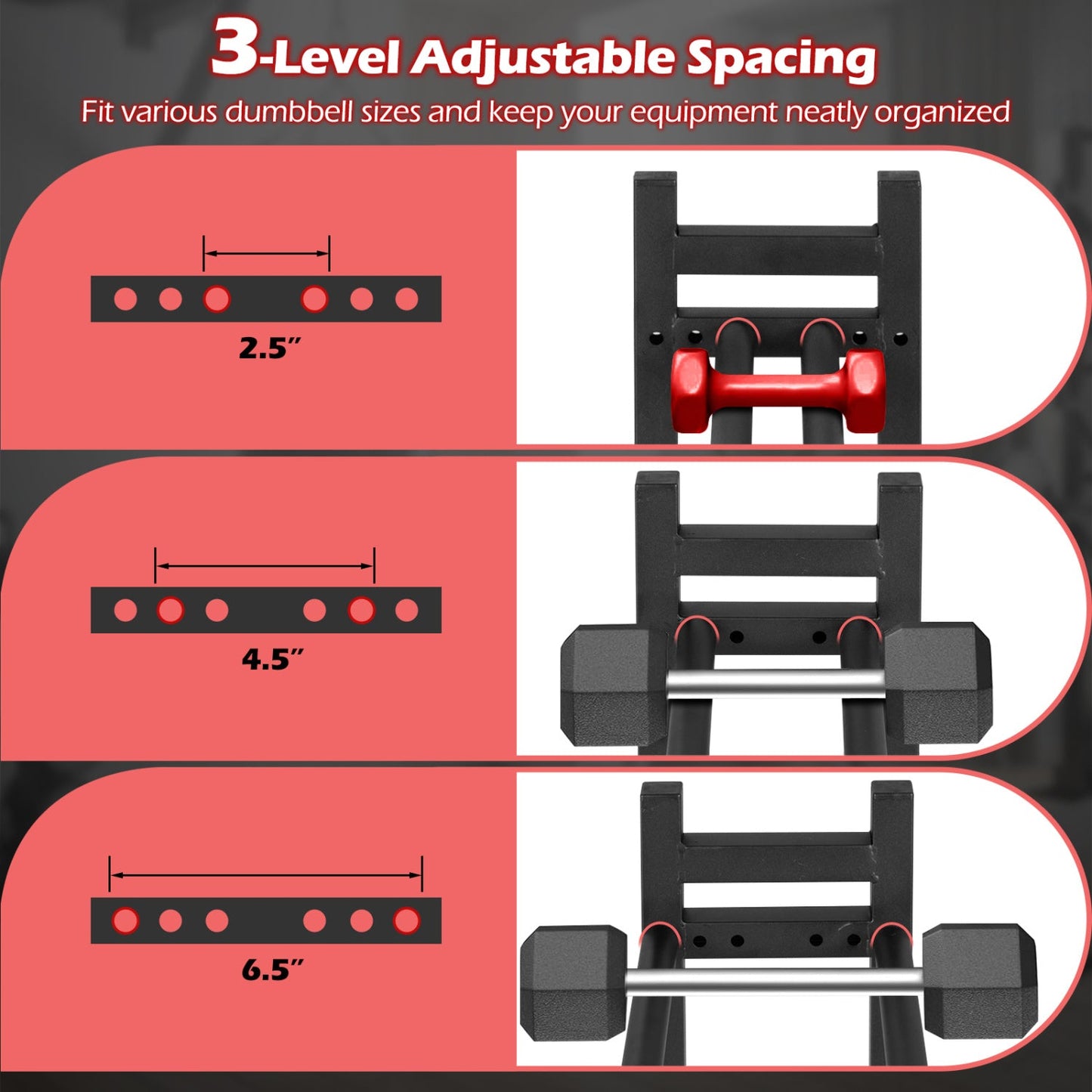3-Tier Dumbbell Rack with 529 LB Capacity