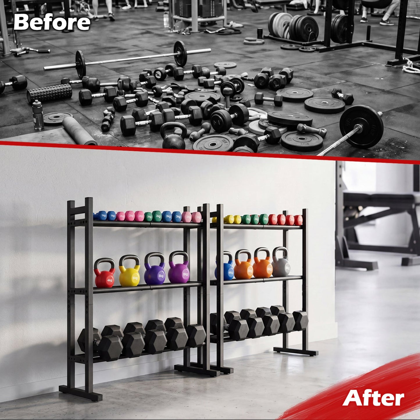 3-Tier Dumbbell Rack with 529 LB Capacity