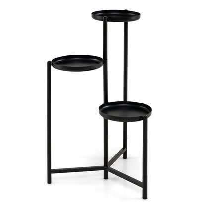 3-Tier Metal Plant Stand Indoor Outdoor Tall Corner Flower Pot Holder Display Rack