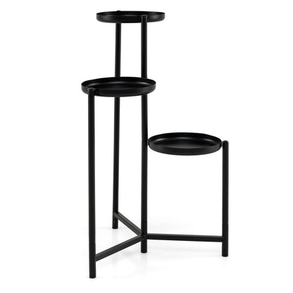 3-Tier Metal Plant Stand Indoor Outdoor Tall Corner Flower Pot Holder Display Rack