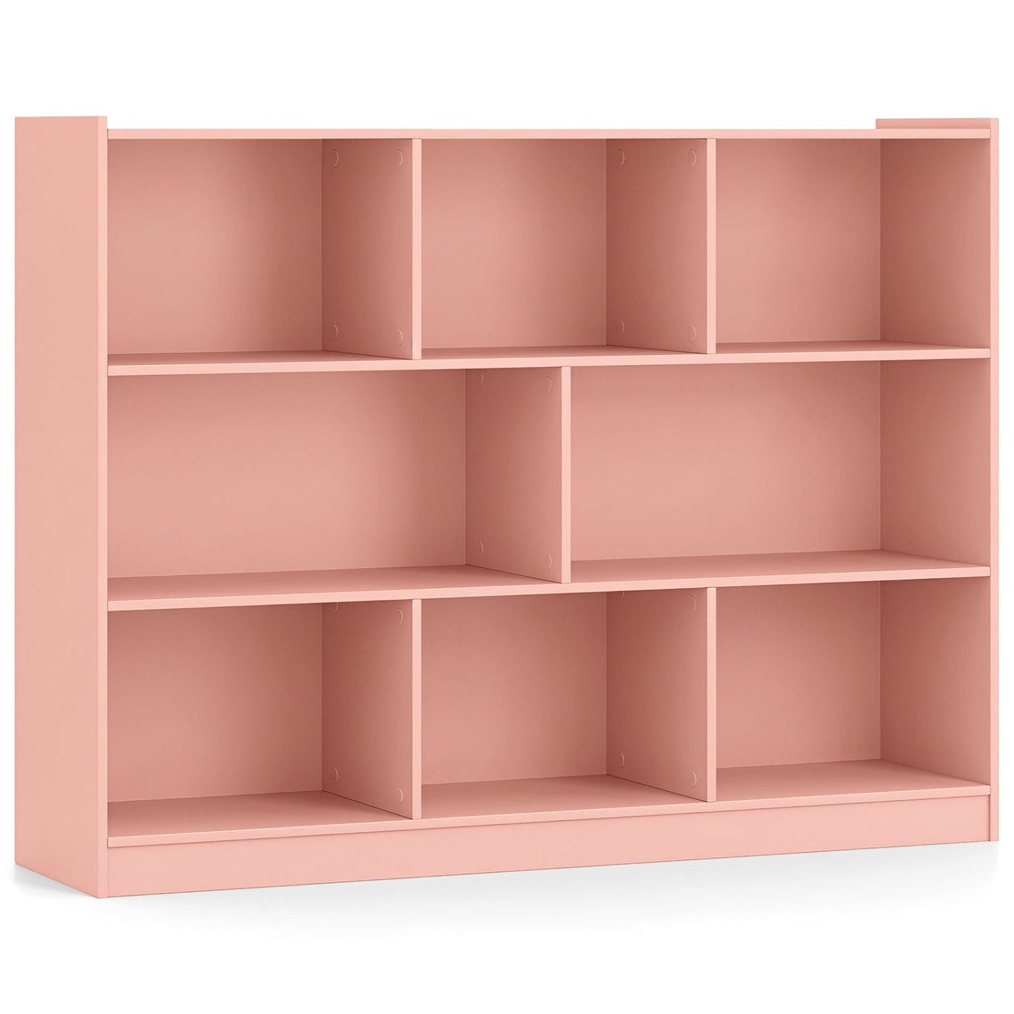 3-Tier Open Bookcase with 8 Cube Storage Shelves