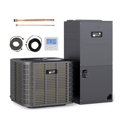 3 Ton 19 SEER2 Central Air Conditioner Heat Pump System with Multi-Position Air Handler Unit