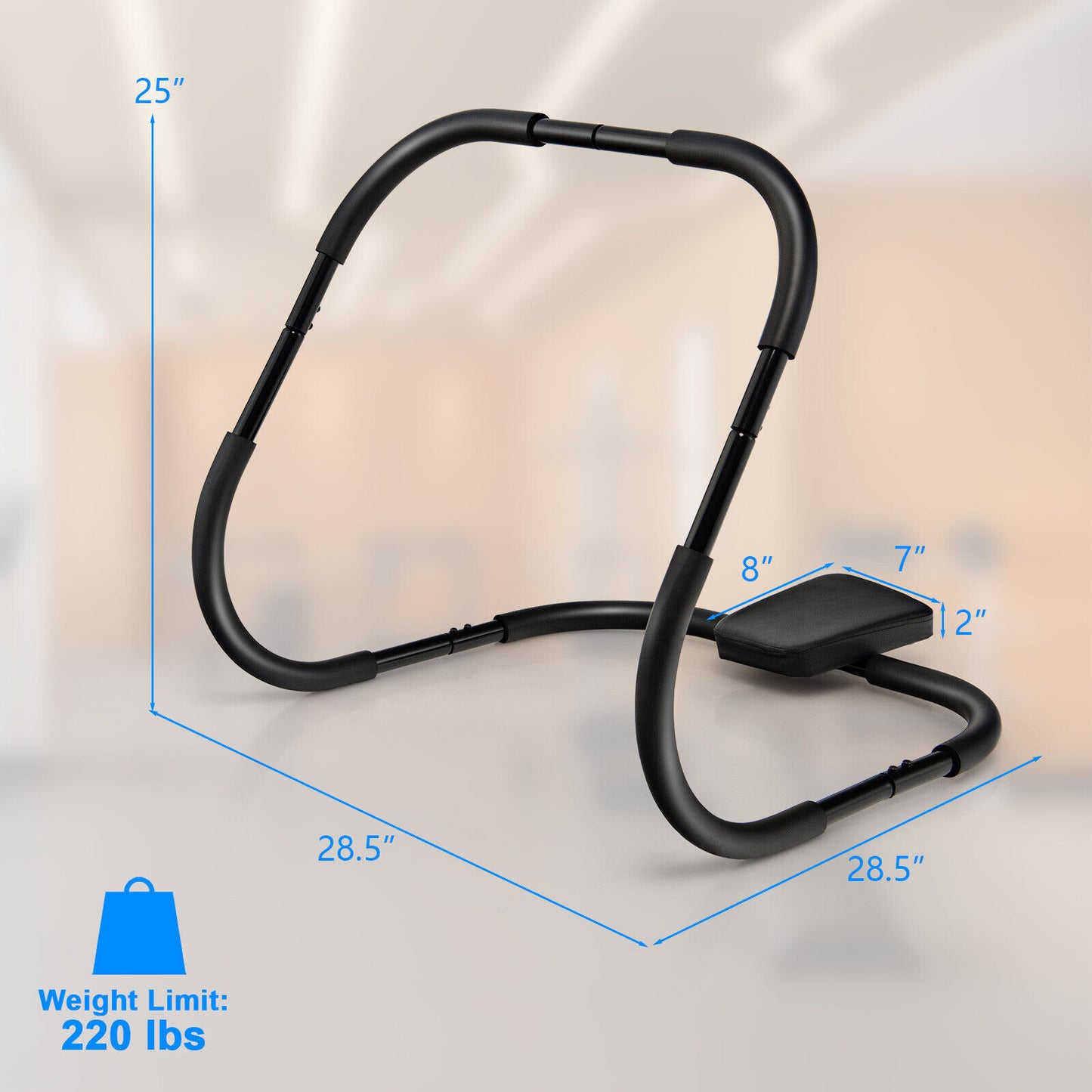 Portable AB Trainer with Headrest for Core Workouts