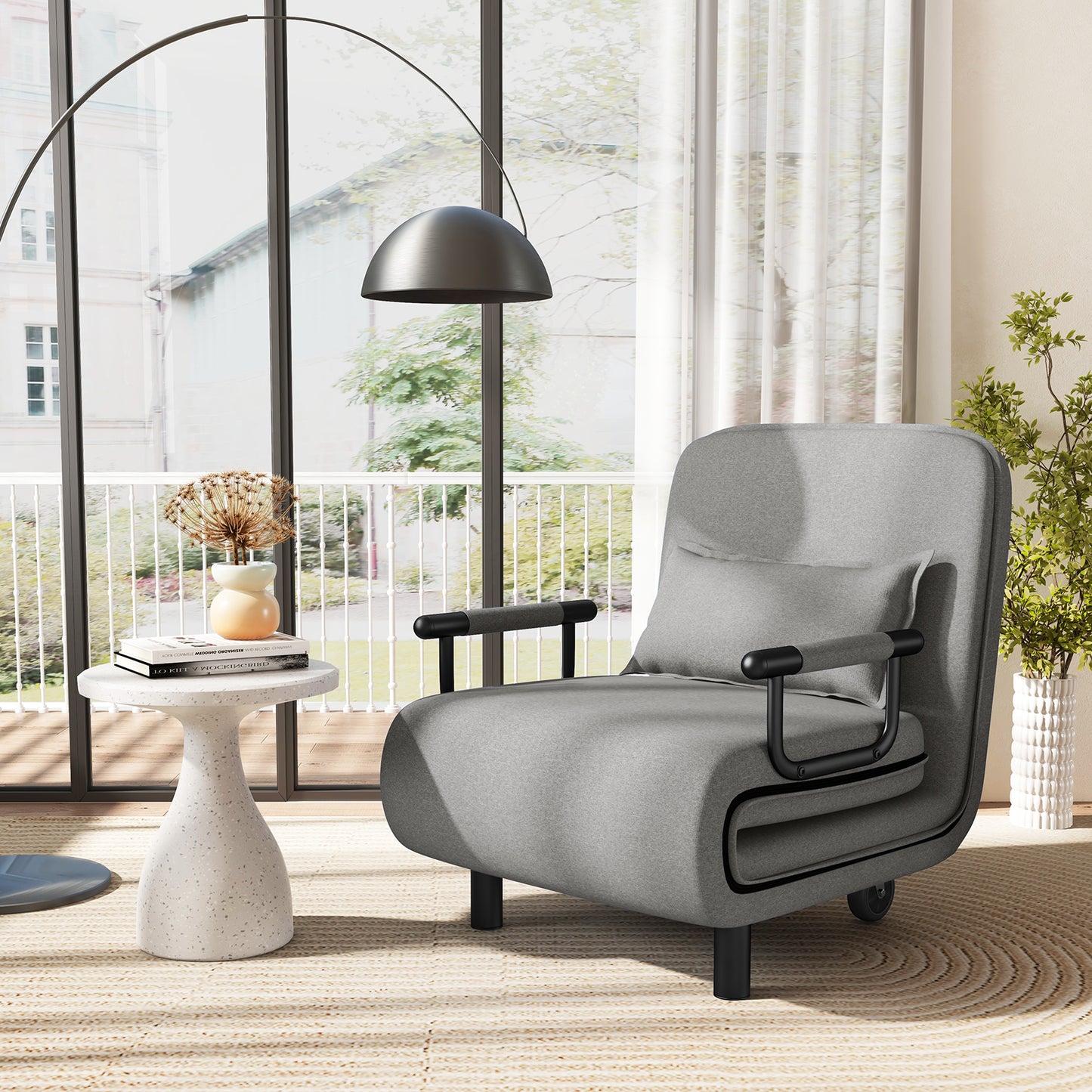 Convertible Sofa Bed with 5-Position Adjustable Backrest