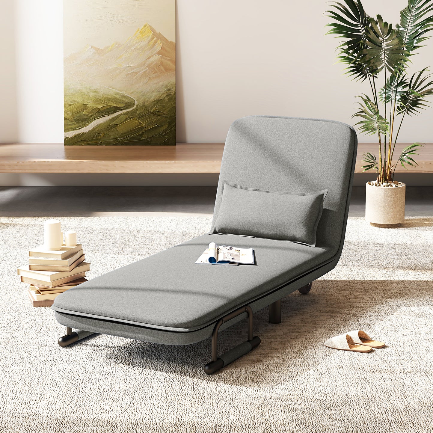 Convertible Sofa Bed with 5-Position Adjustable Backrest