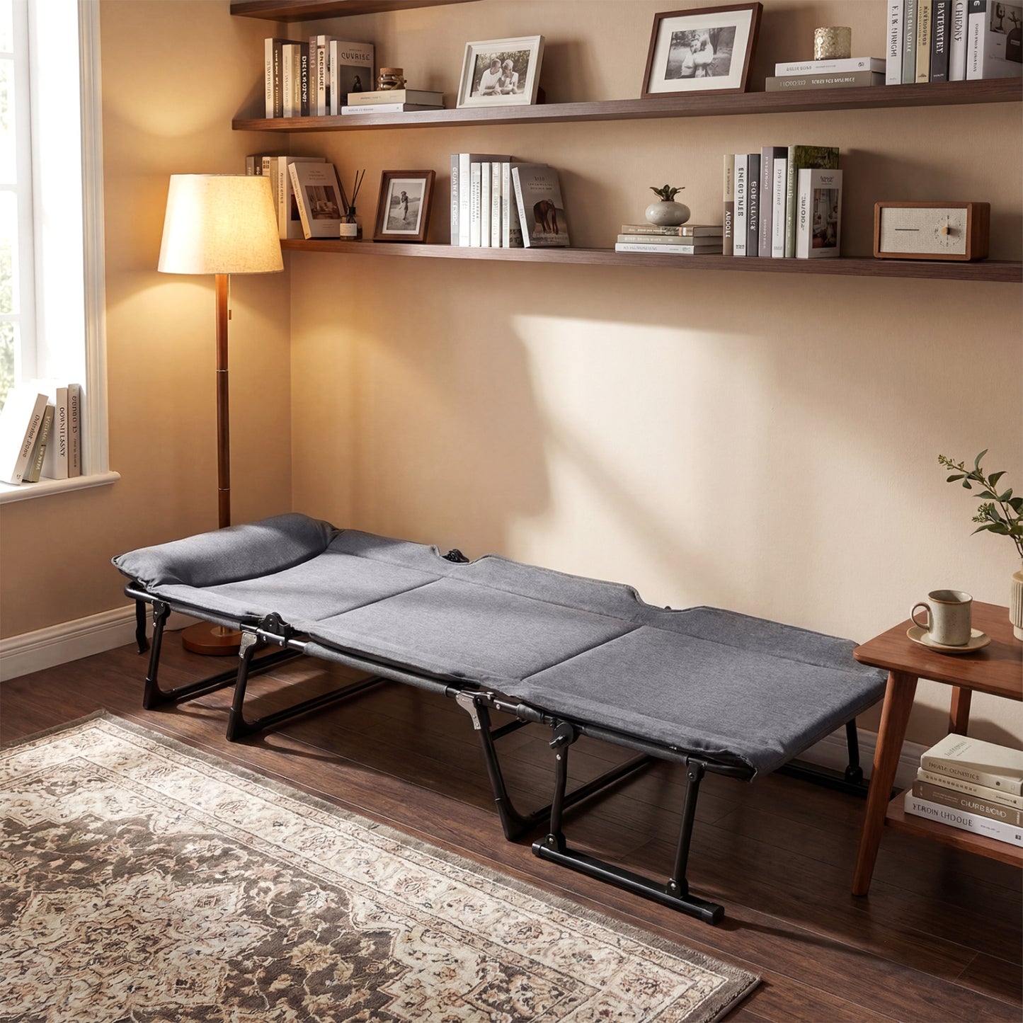 3-in-1 Folding Camping Cot with Adjustable Backrest