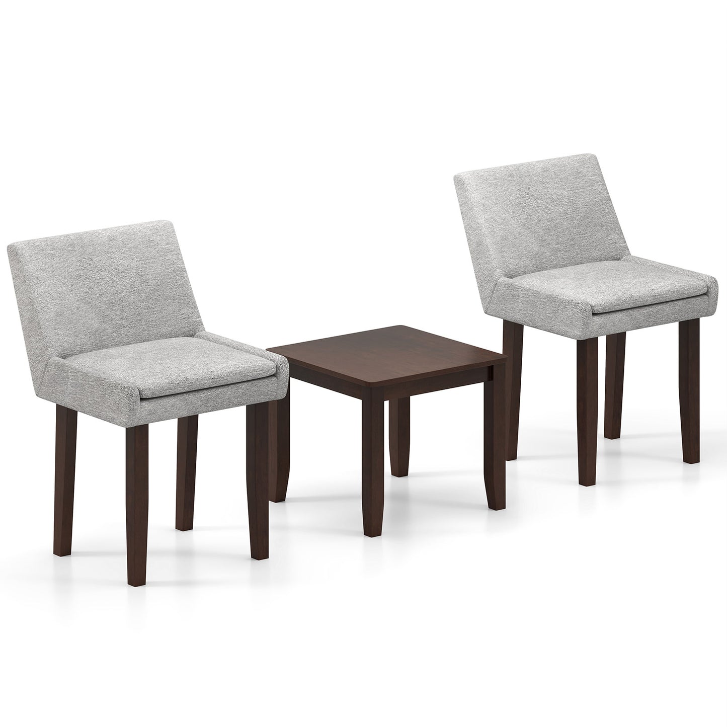 3-Piece Accent Chair and Table Set - Grey & Brown
