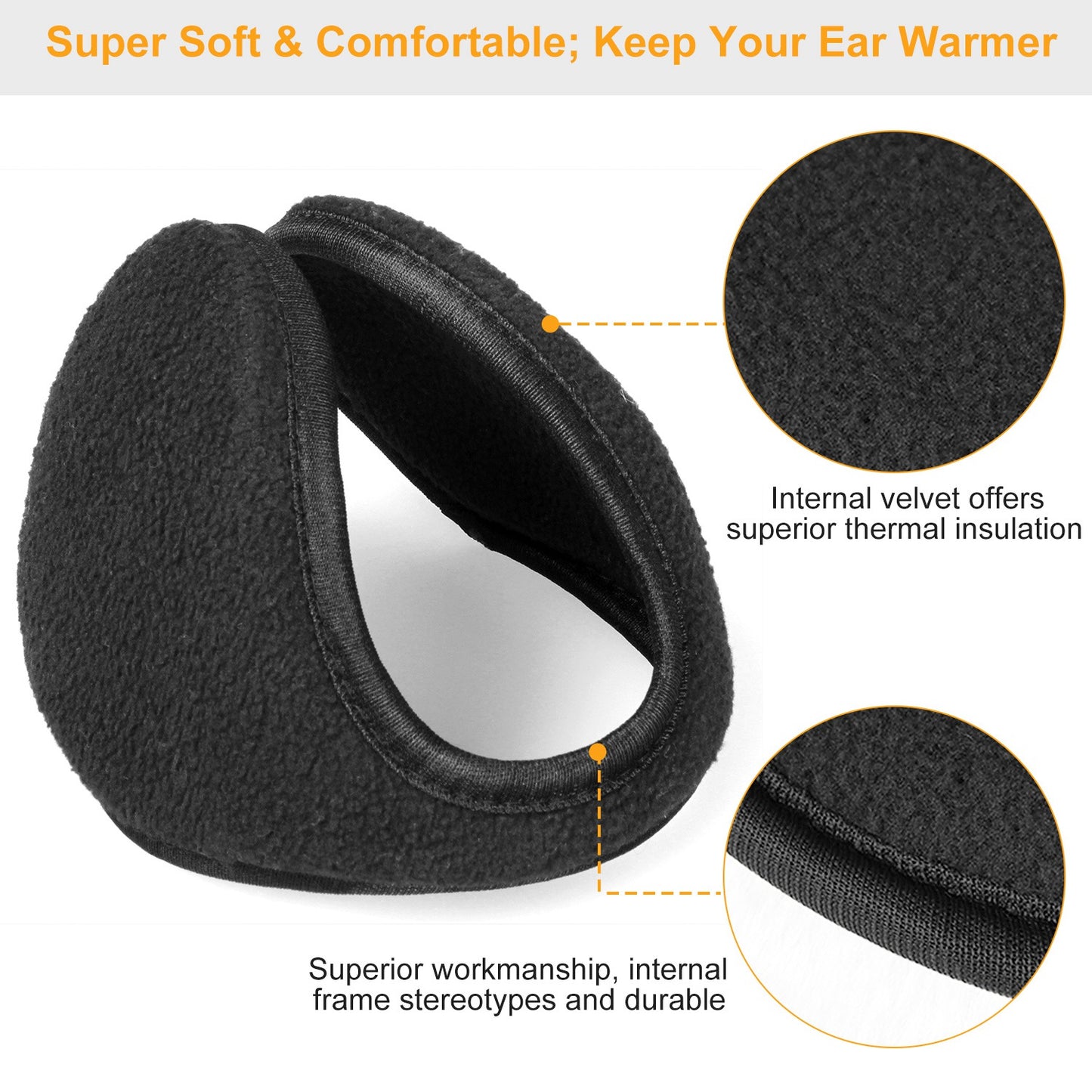 Behind-the-Head Ear Warmers for Winter Sports & Outdoor Activities