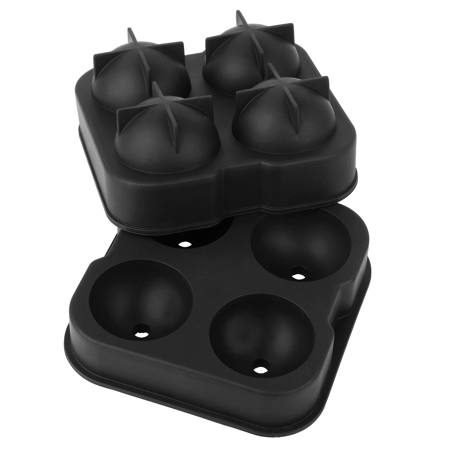 Sphere Ice Ball Maker Mold - 4 Cavity Silicone Tray with Lid