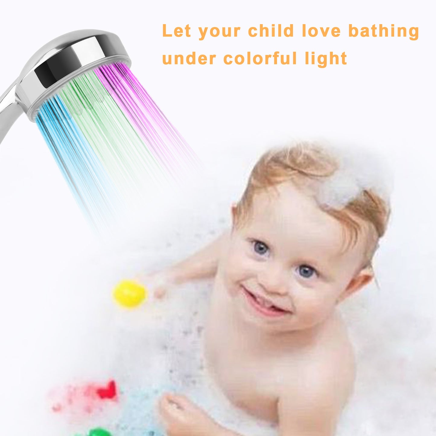 LED Color-Changing Handheld Shower Head with Hydropower