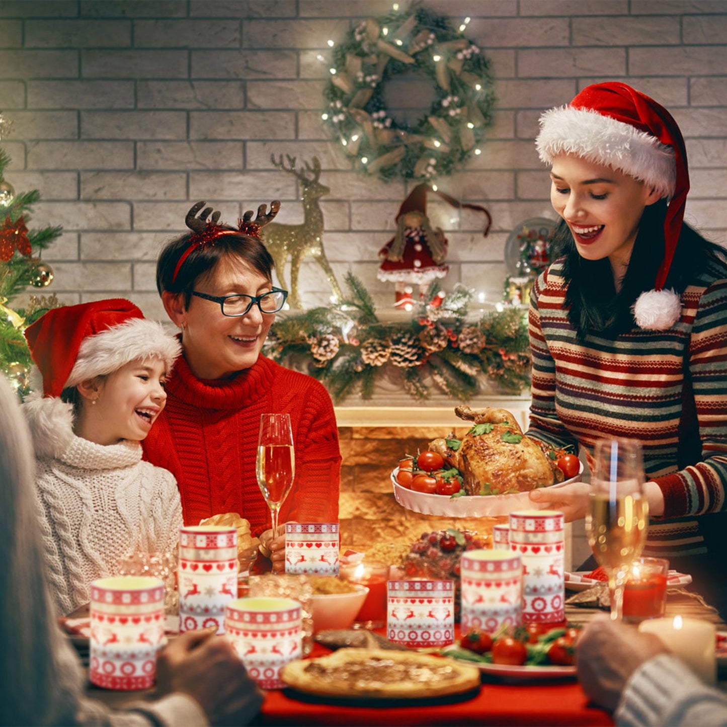 Flameless LED Candles 3-Pack with Remote & Timer - Christmas Deer