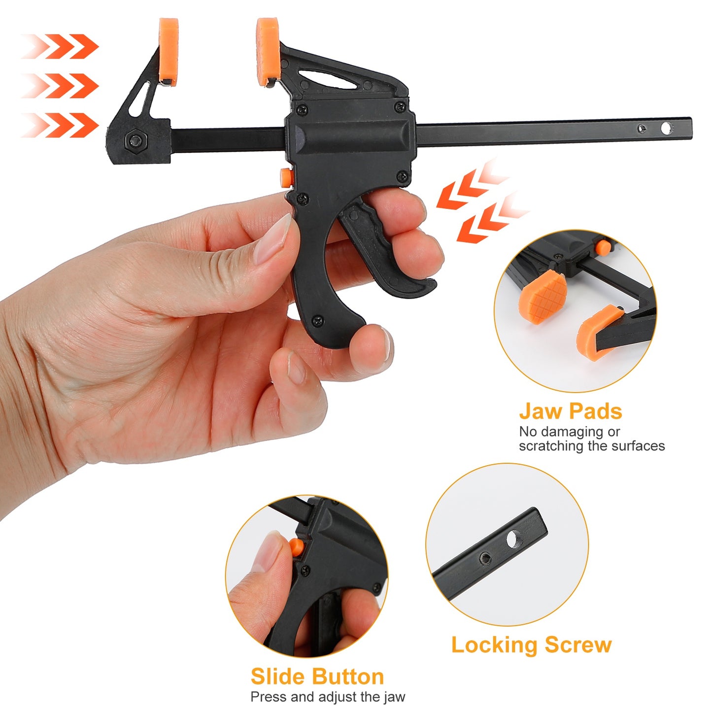 F Clamp Grip Set with Quick Release Ratchet (2-Pack)