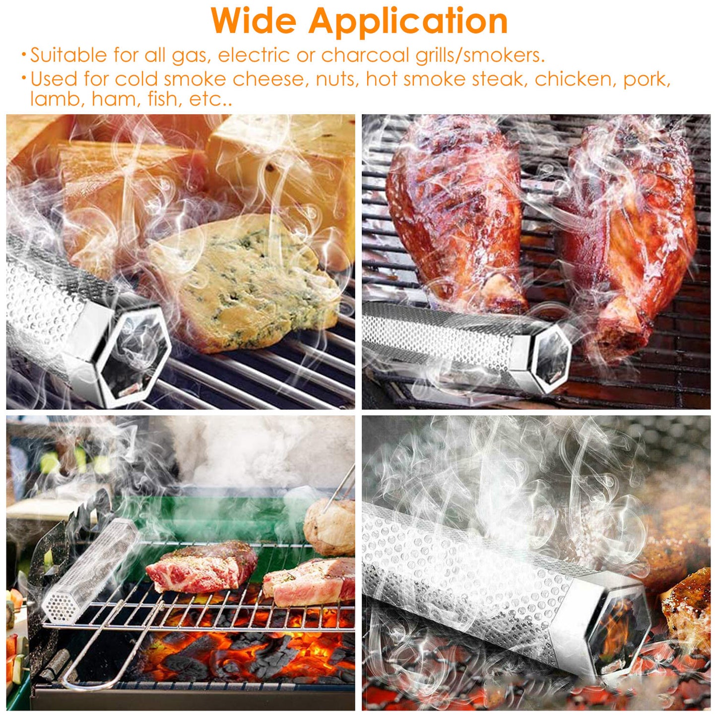 Pellet Smoker Tube 12 Inch Hexagonal Stainless Steel