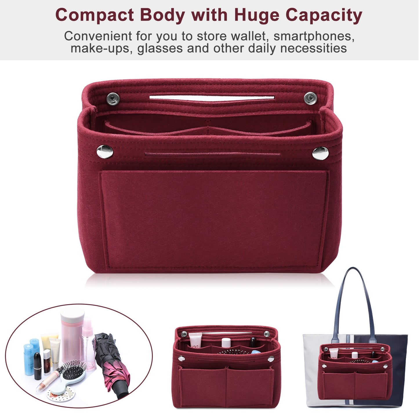 Felt Handbag Insert Organizer Purse