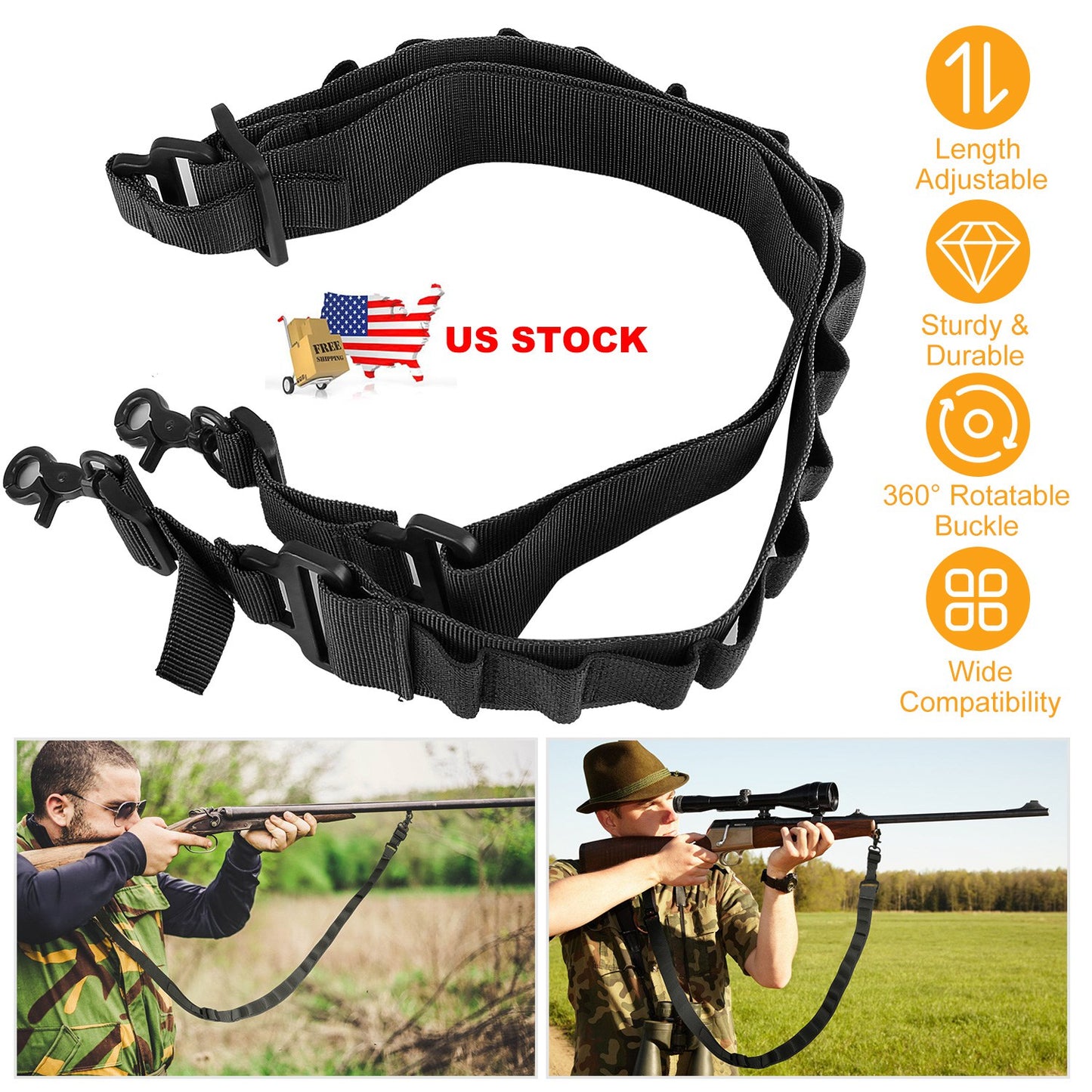 Tactical Shotgun Sling with 15 Shell Holders Adjustable