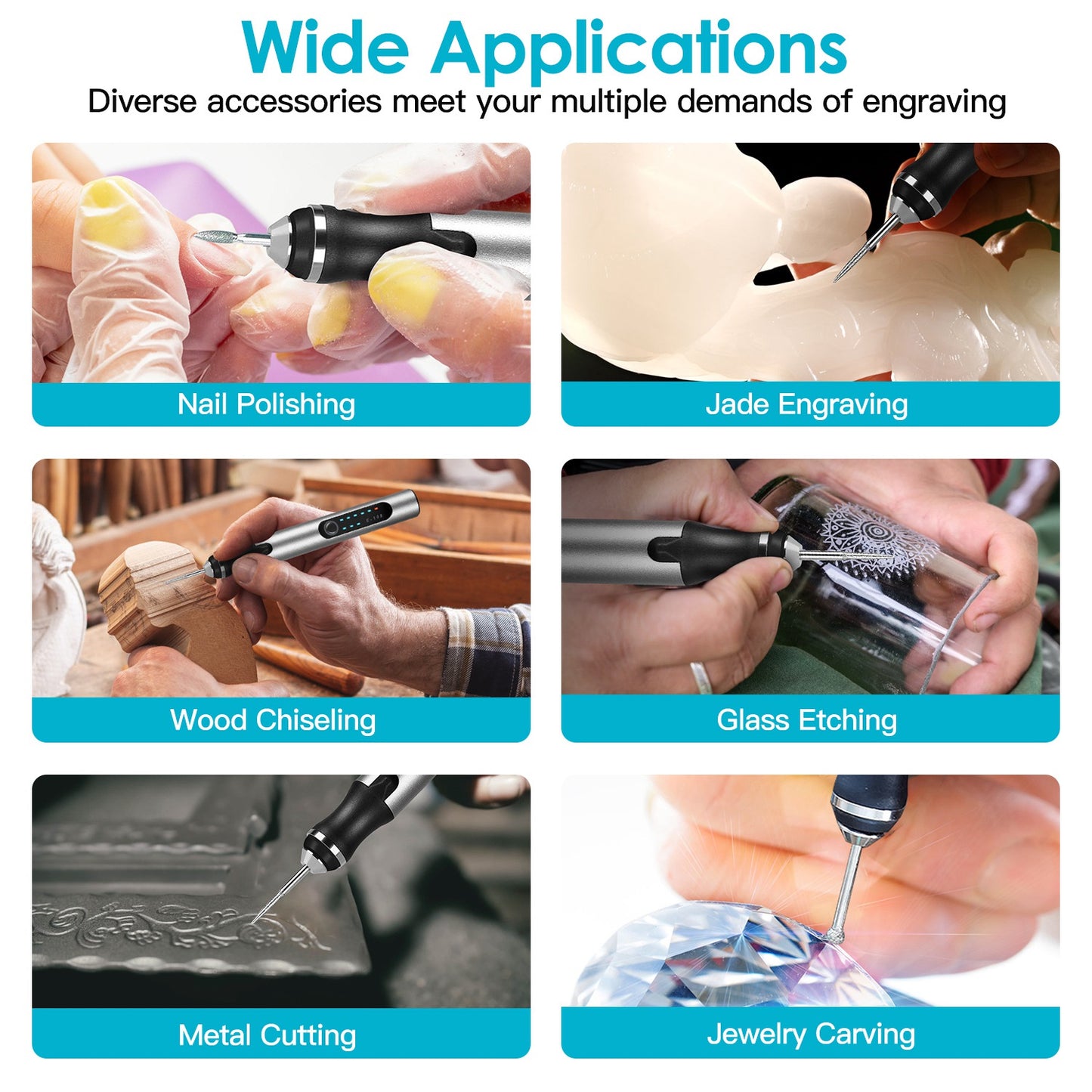 Electric Engraving Pen with 33 Bits & 3 Speed Settings