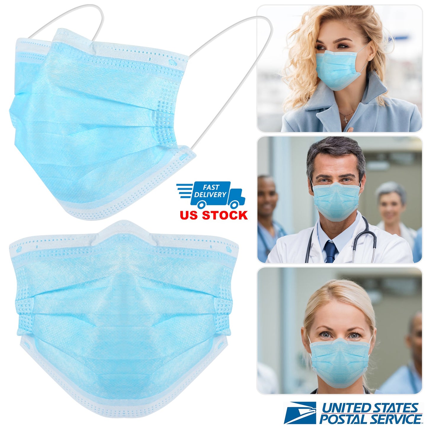 30pcs Disposable Surgical Earloop Face Mask
