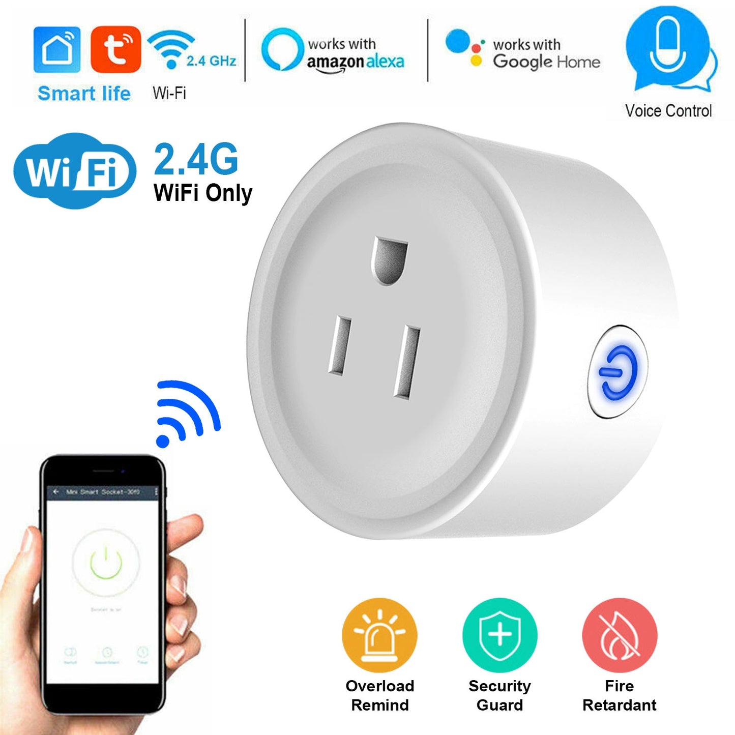 Smart Plug with WiFi and Voice Control for Alexa & Google
