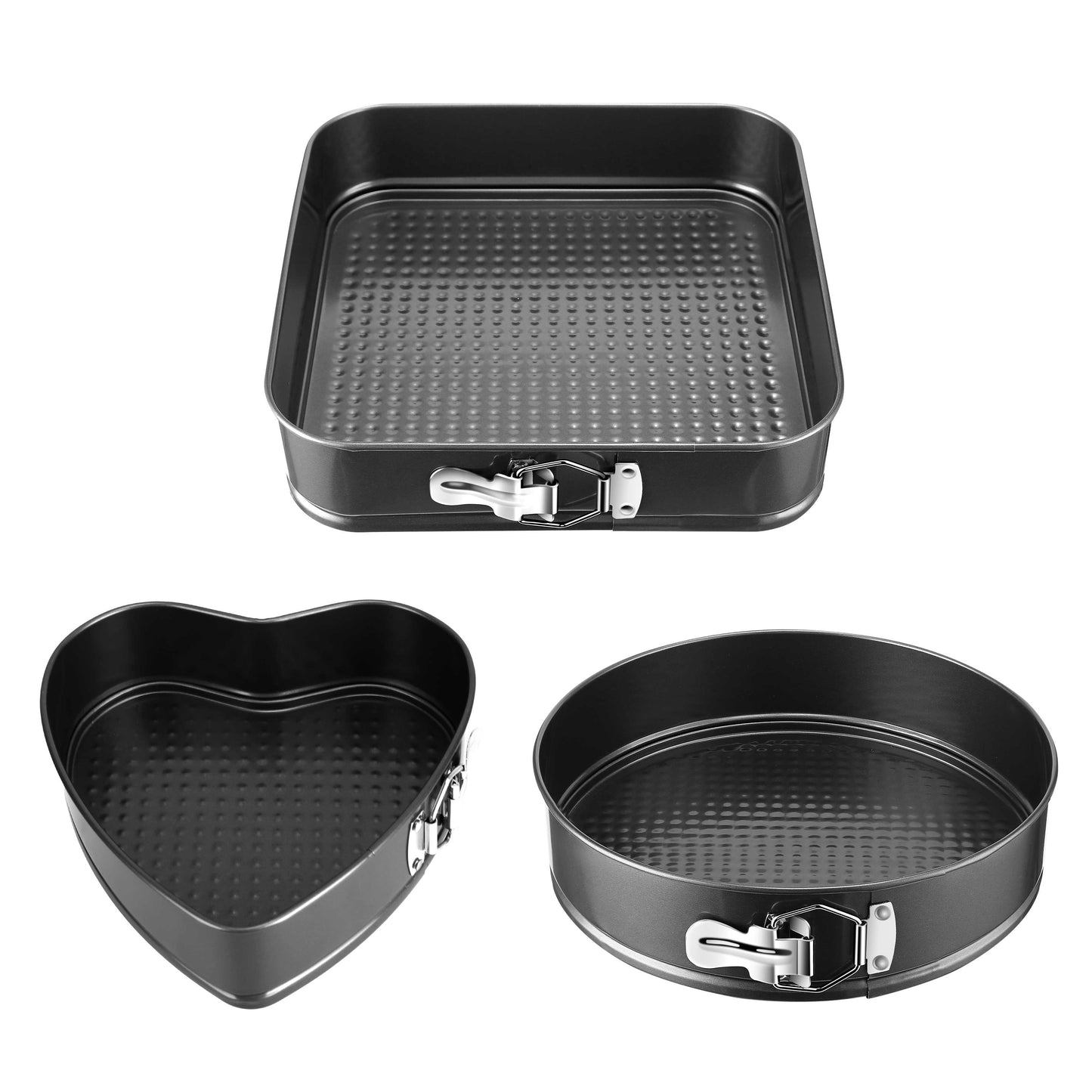 Springform Cake Pan Set 3-Piece Non-Stick with Removable Bottom